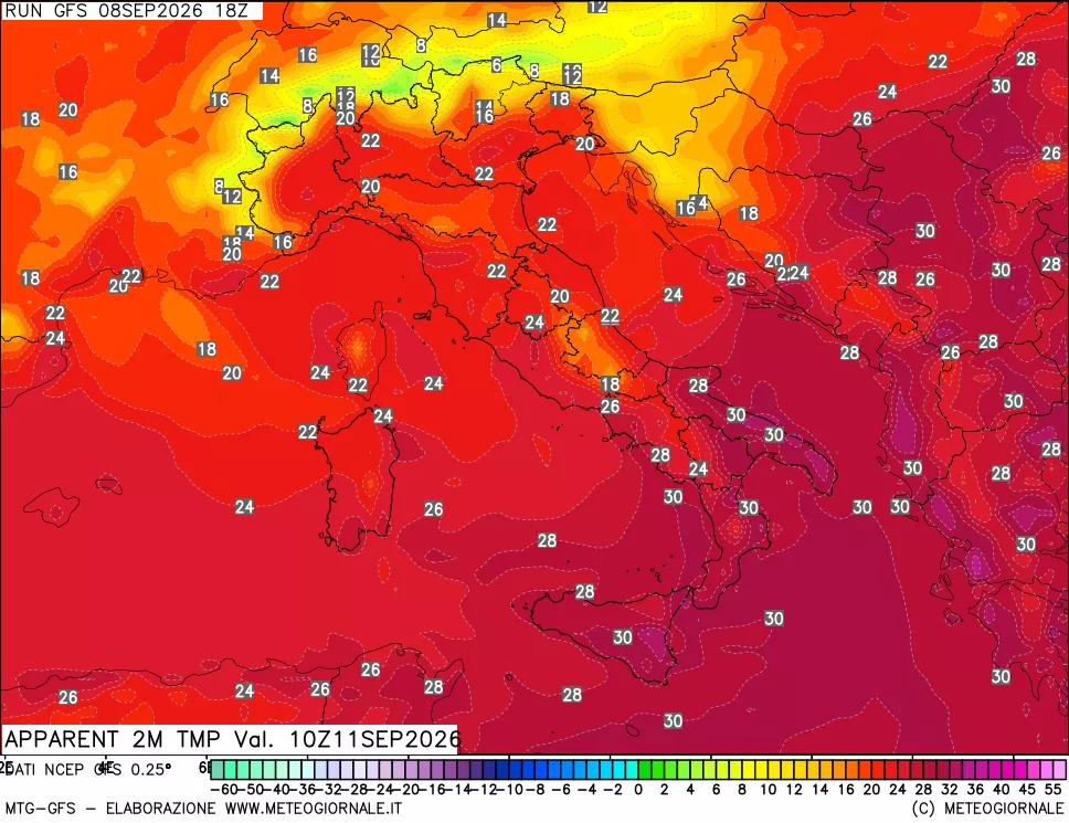 mappa Temp percepita