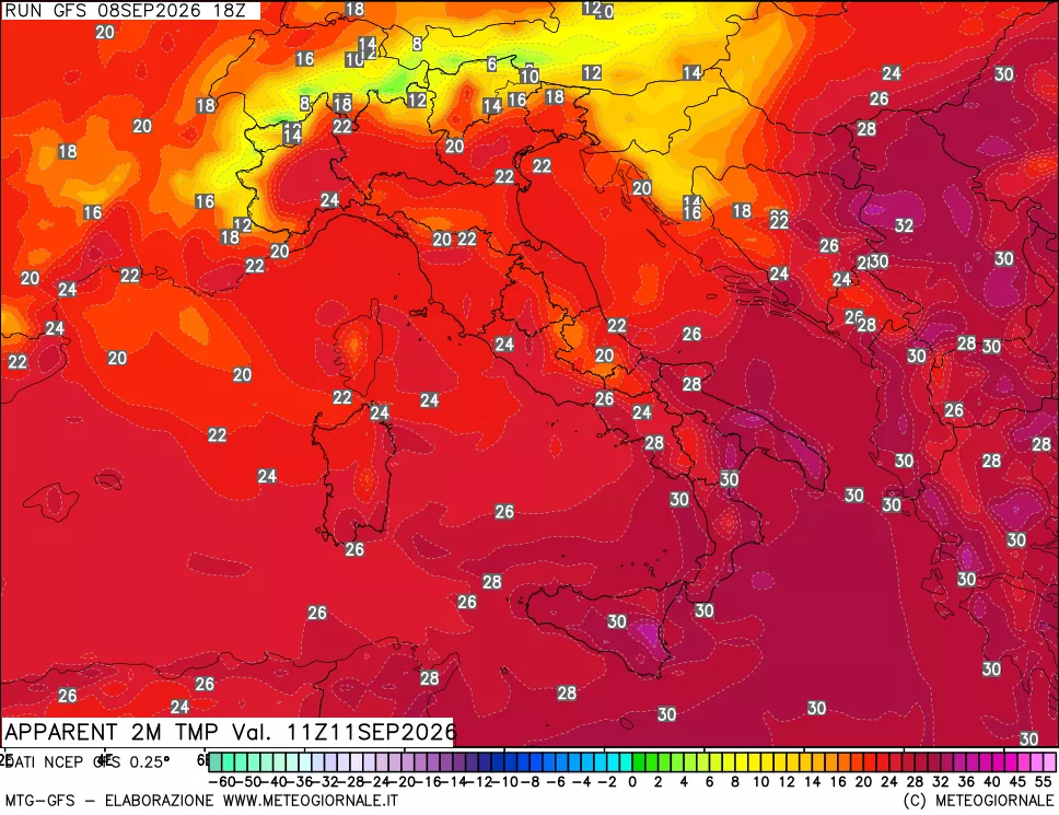mappa Temp percepita