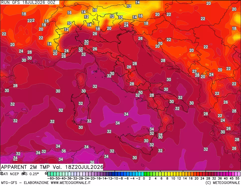 mappa Temp percepita