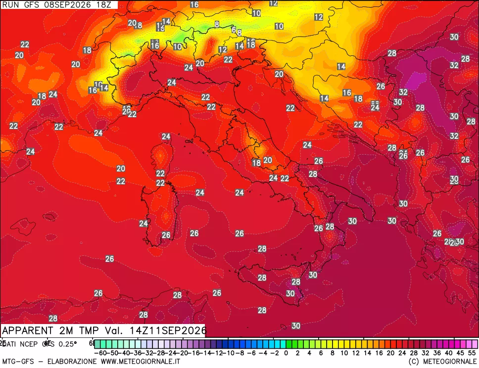 mappa Temp percepita