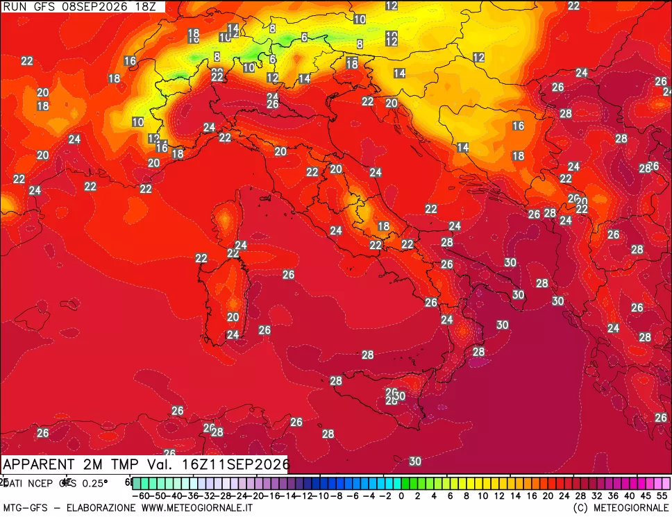 mappa Temp percepita
