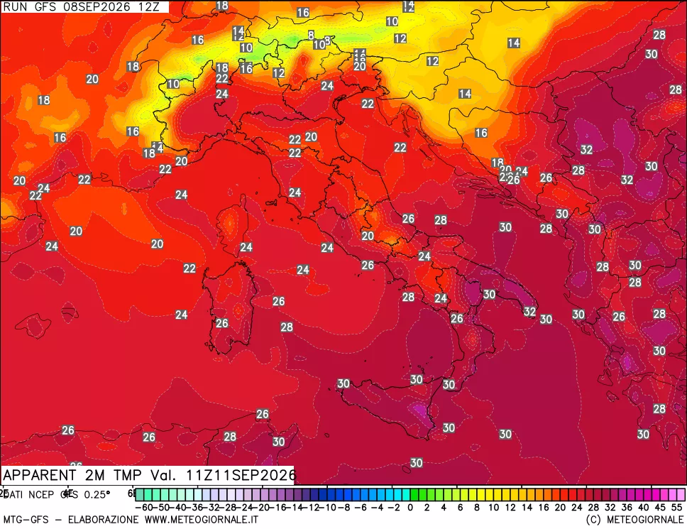 mappa Temp percepita