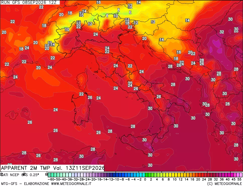 mappa Temp percepita