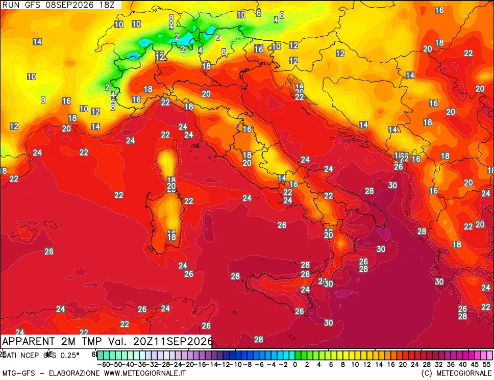 mappa Temp percepita