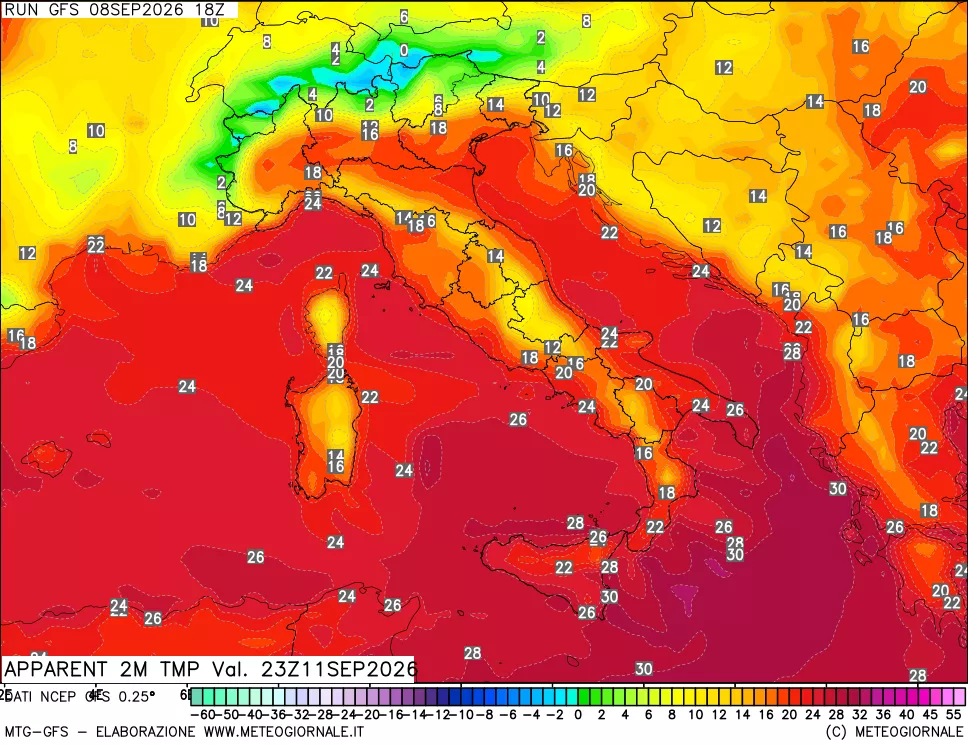 mappa Temp percepita