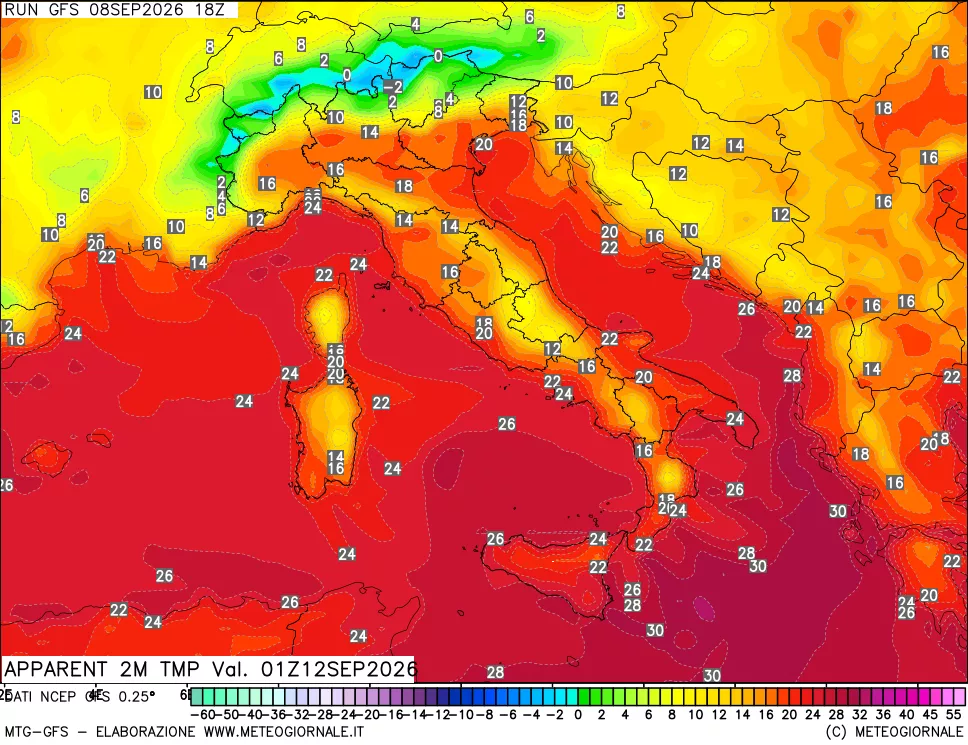 mappa Temp percepita