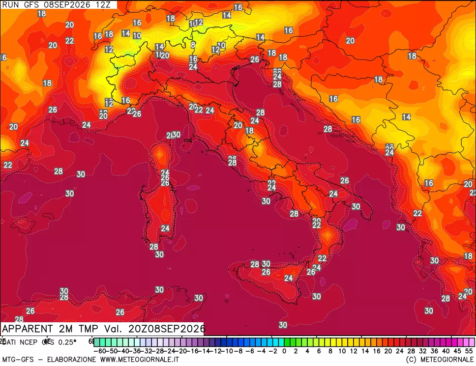 mappa Temp percepita