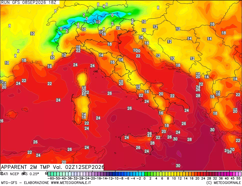 mappa Temp percepita