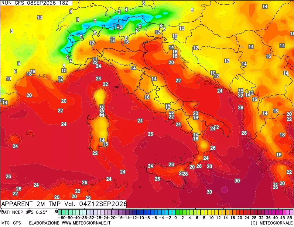 mappa Temp percepita