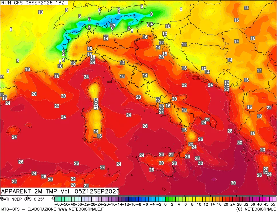 mappa Temp percepita