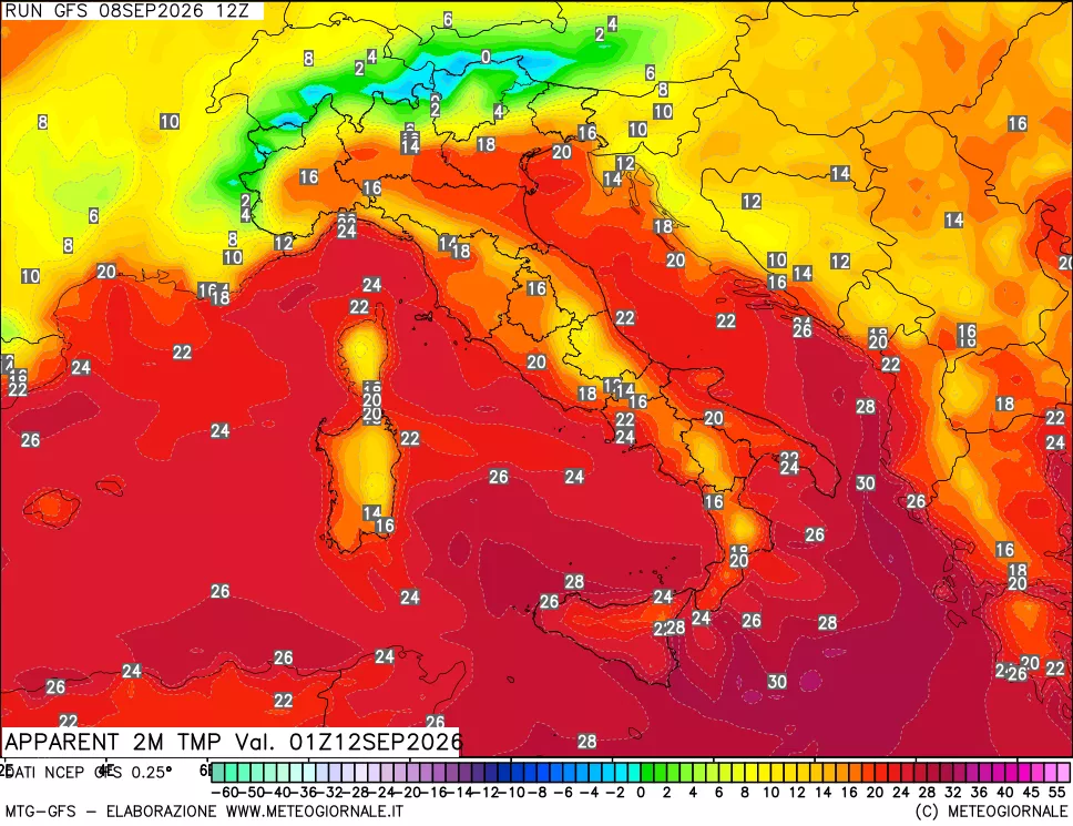 mappa Temp percepita