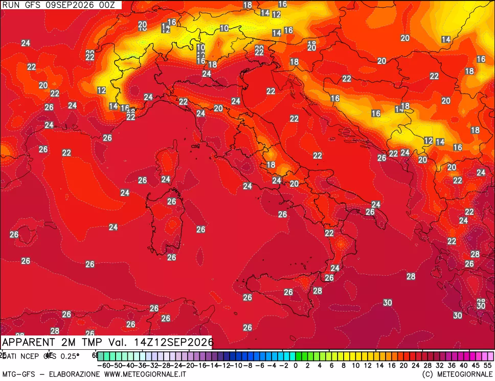 mappa Temp percepita