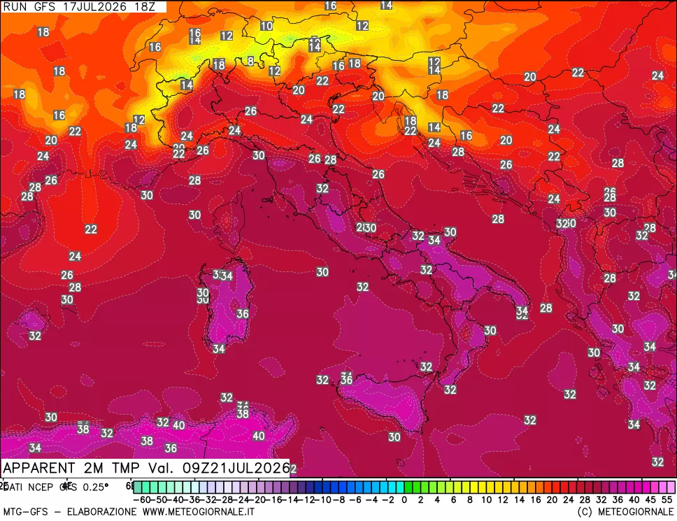 mappa Temp percepita