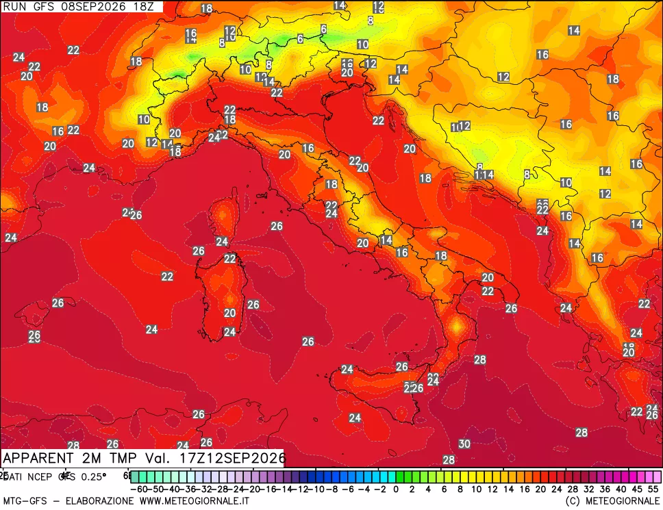 mappa Temp percepita