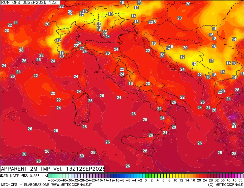 mappa Temp percepita