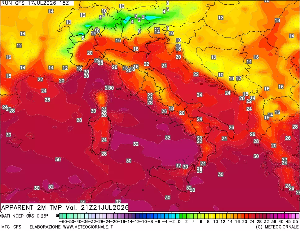 mappa Temp percepita