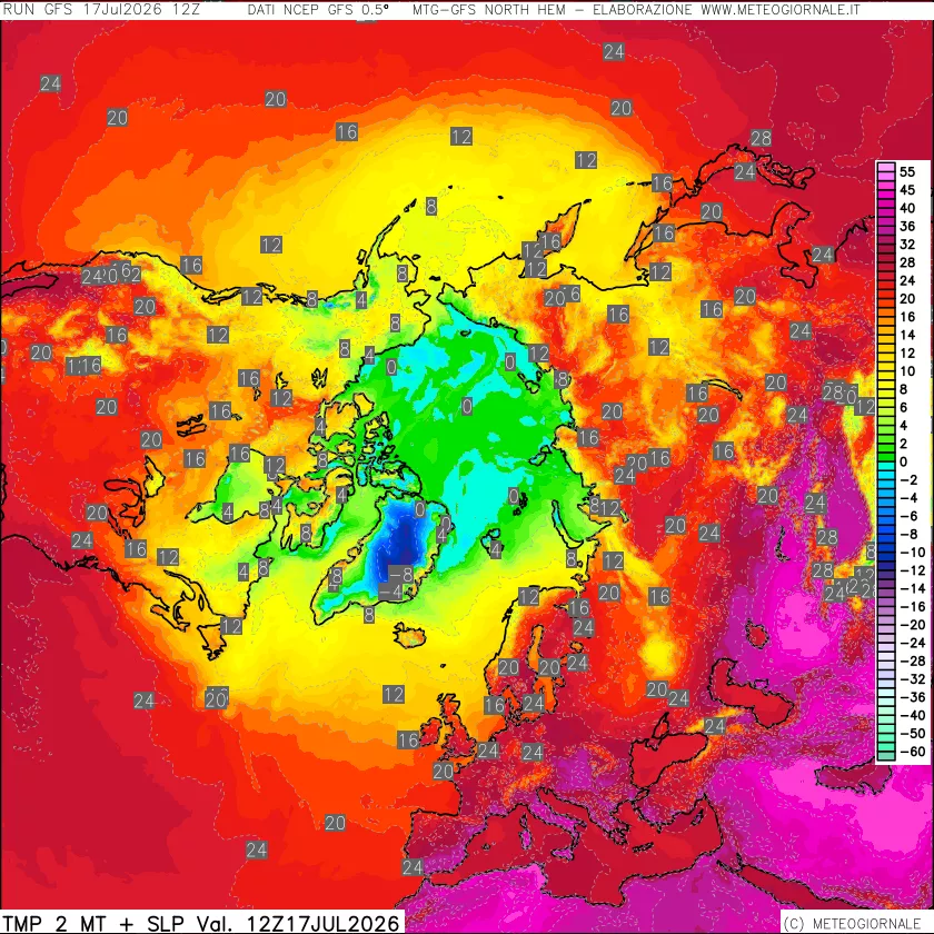 mappa Temperatura a 2 metri