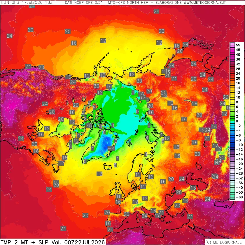 mappa Temperatura a 2 metri