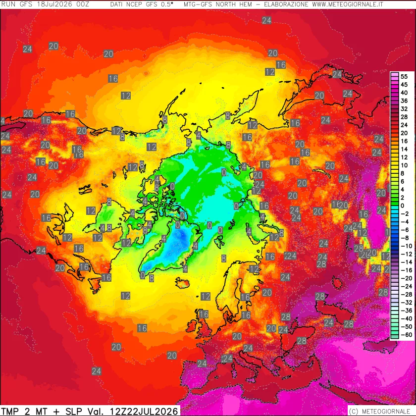 mappa Temperatura a 2 metri