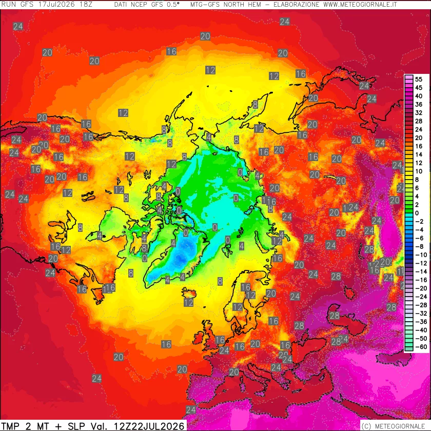 mappa Temperatura a 2 metri