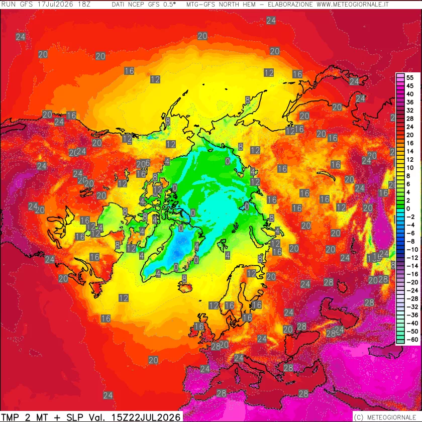 mappa Temperatura a 2 metri