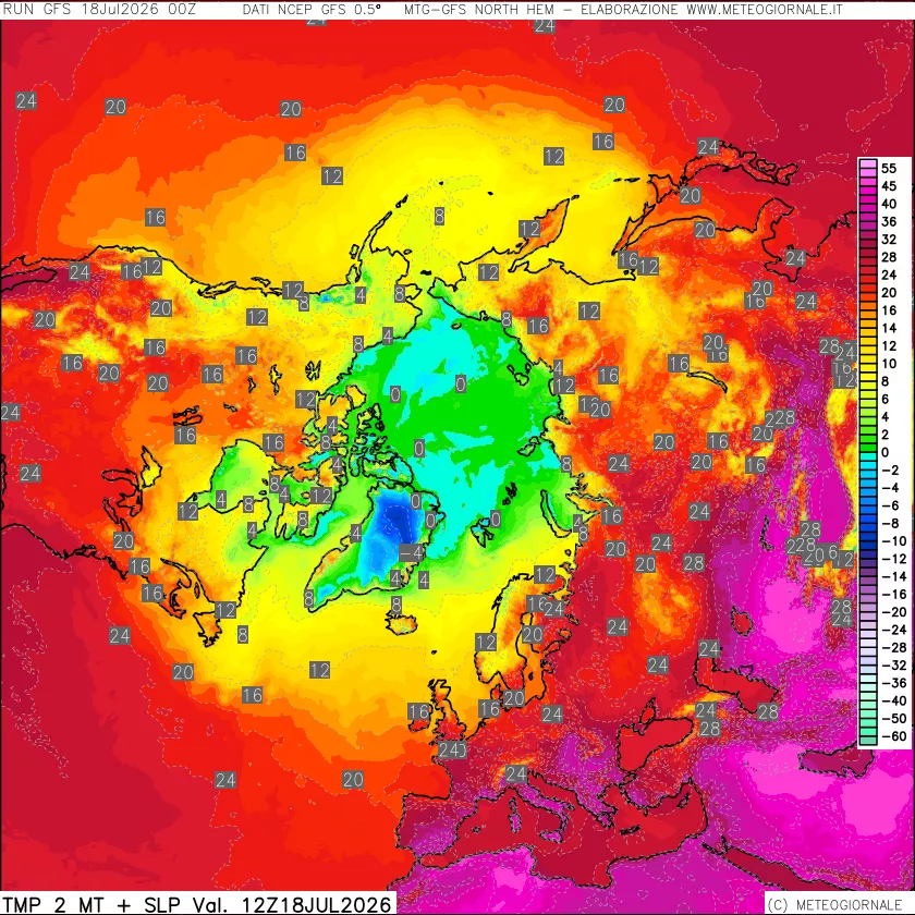 mappa Temperatura a 2 metri