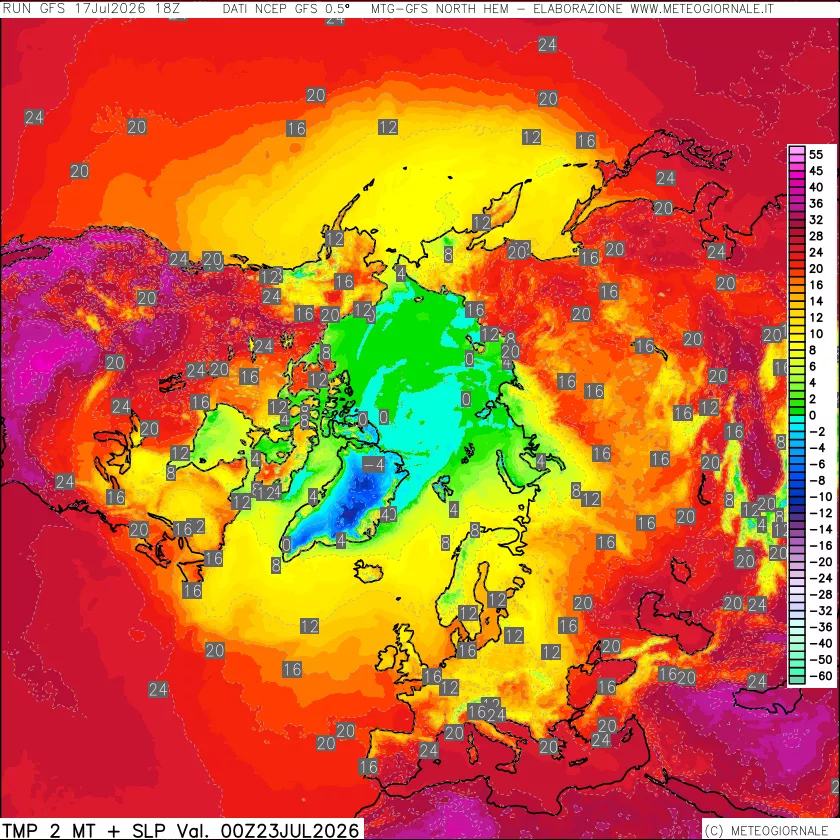 mappa Temperatura a 2 metri