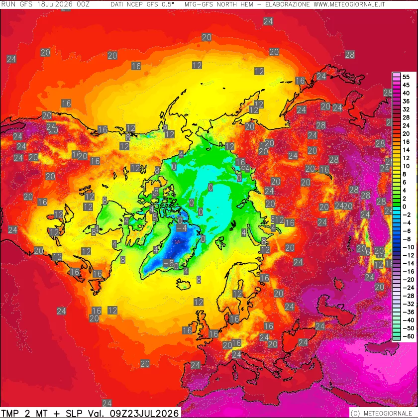 mappa Temperatura a 2 metri