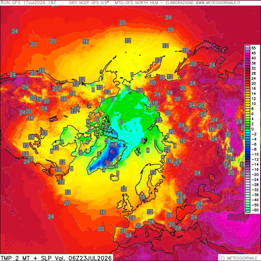 mappa Temperatura a 2 metri