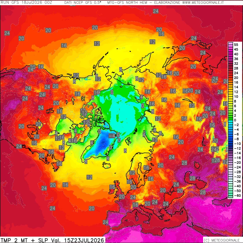 mappa Temperatura a 2 metri