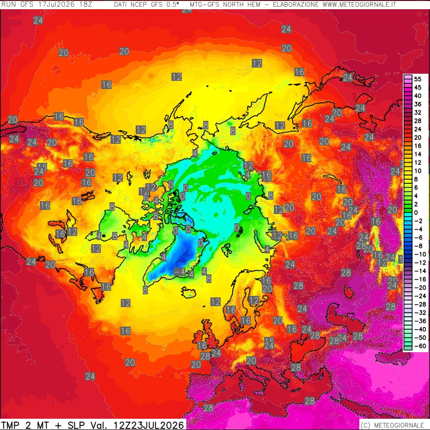 mappa Temperatura a 2 metri