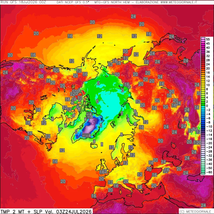 mappa Temperatura a 2 metri