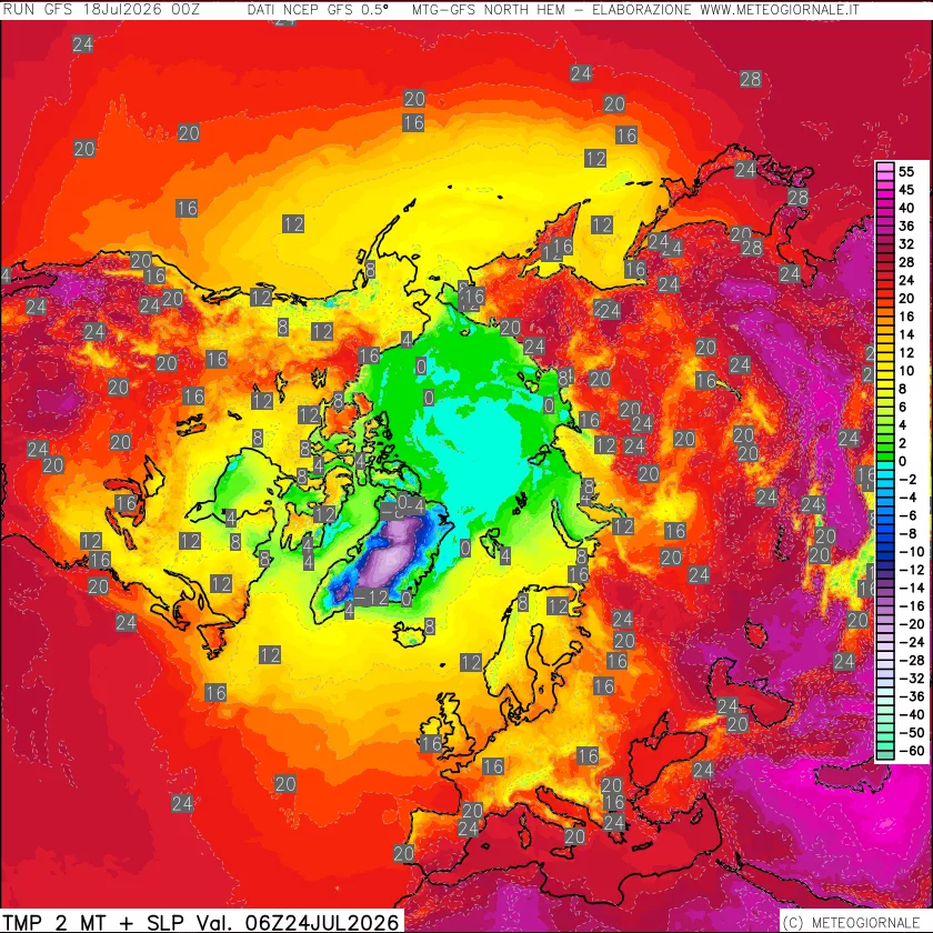 mappa Temperatura a 2 metri