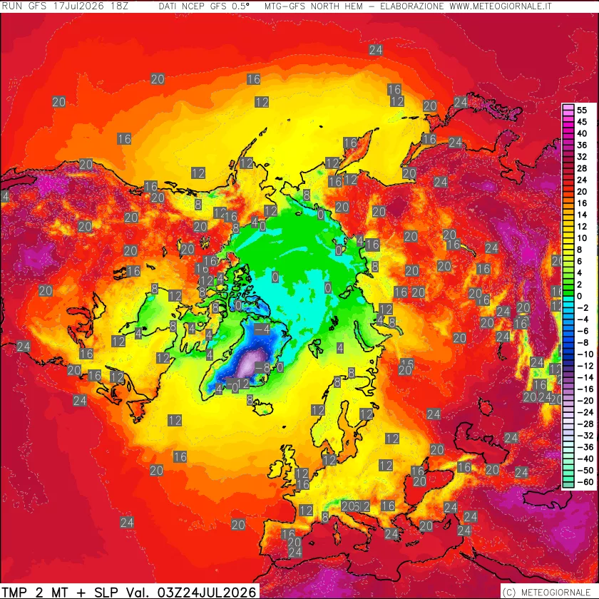 mappa Temperatura a 2 metri
