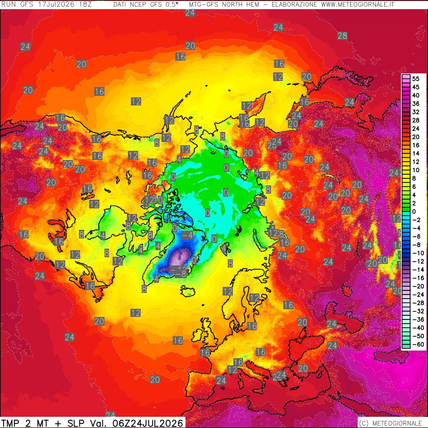 mappa Temperatura a 2 metri