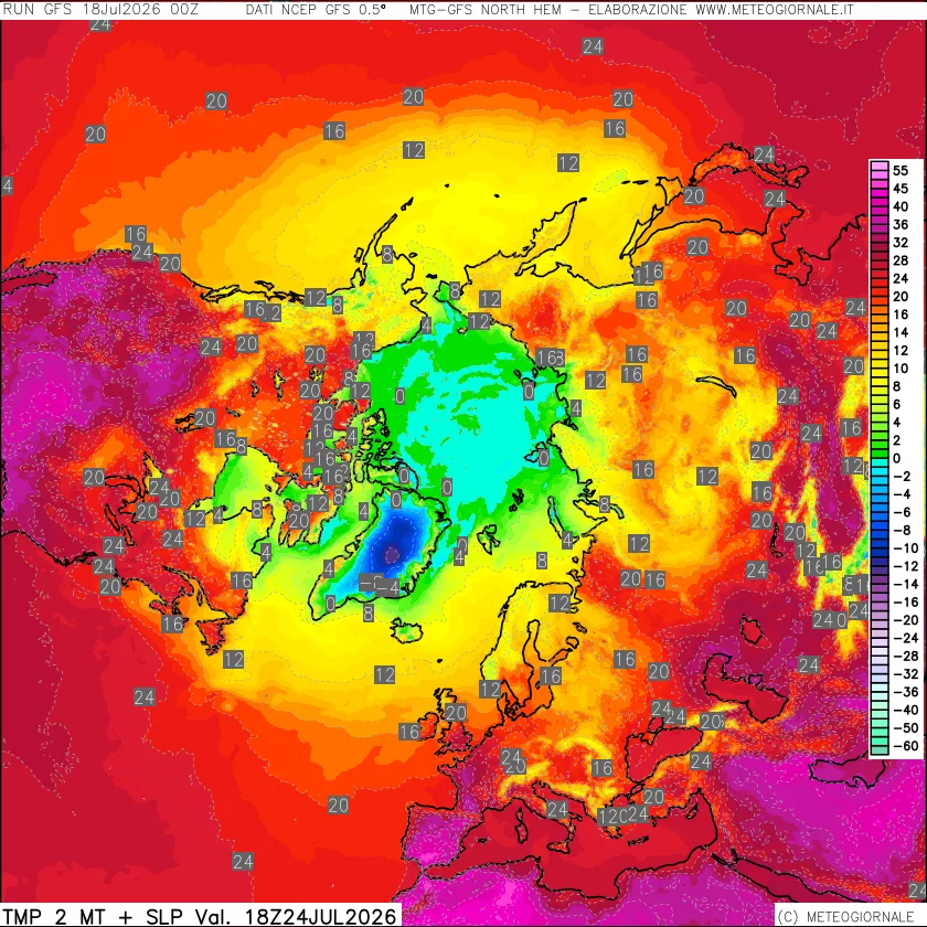 mappa Temperatura a 2 metri