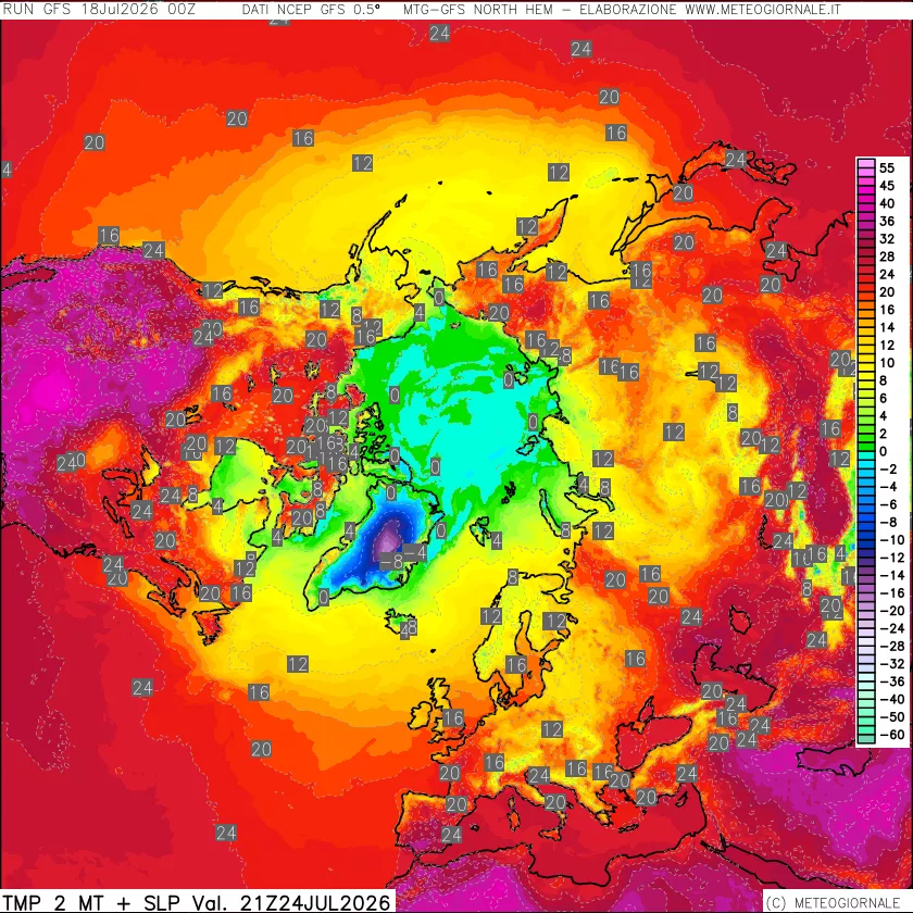 mappa Temperatura a 2 metri