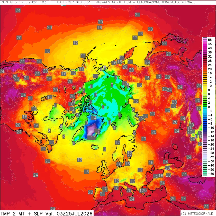mappa Temperatura a 2 metri
