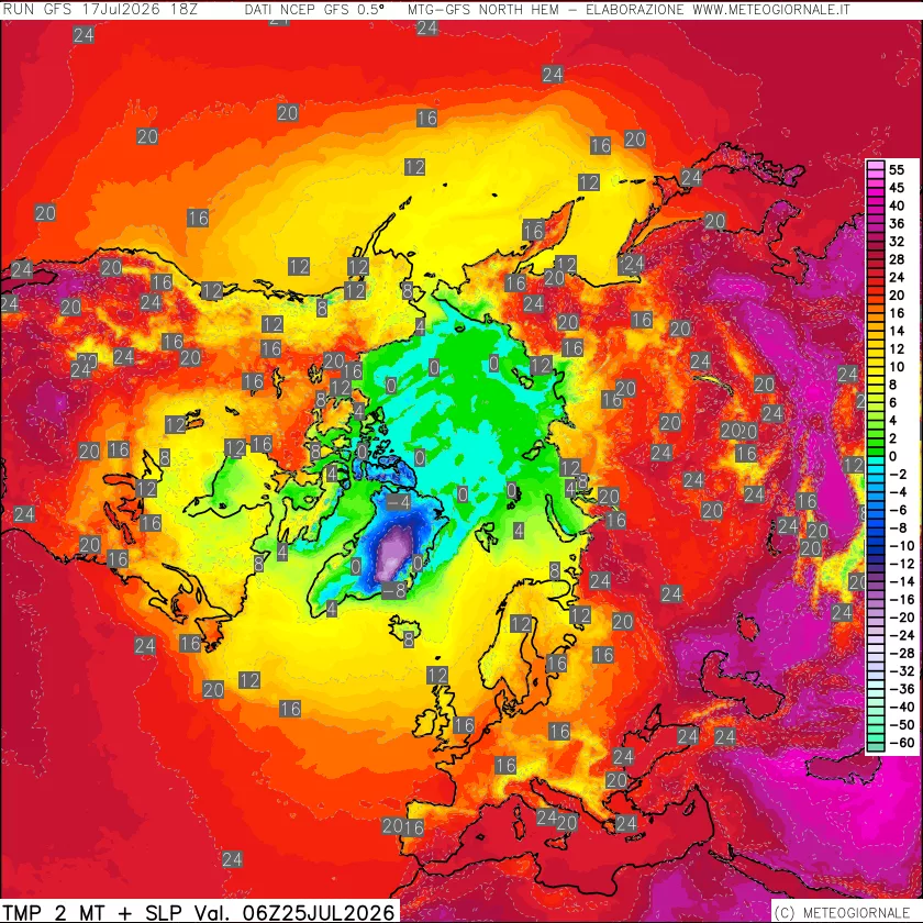 mappa Temperatura a 2 metri