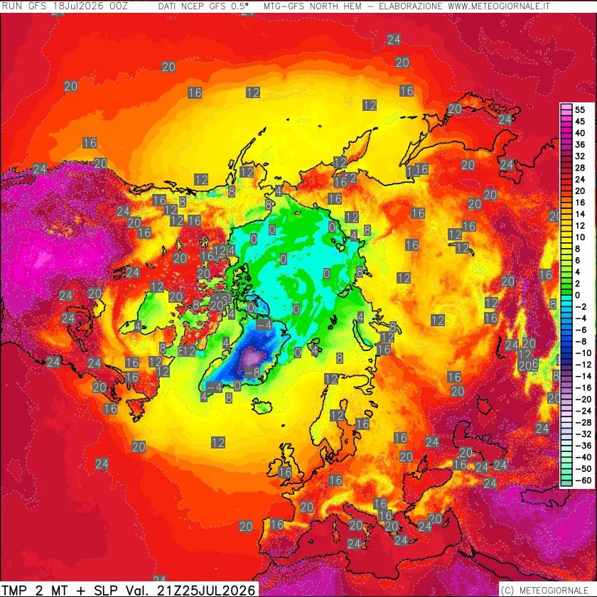 mappa Temperatura a 2 metri