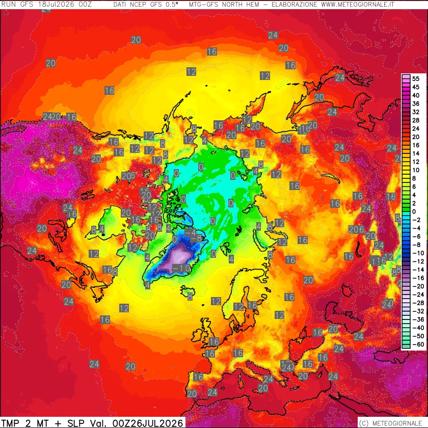 mappa Temperatura a 2 metri