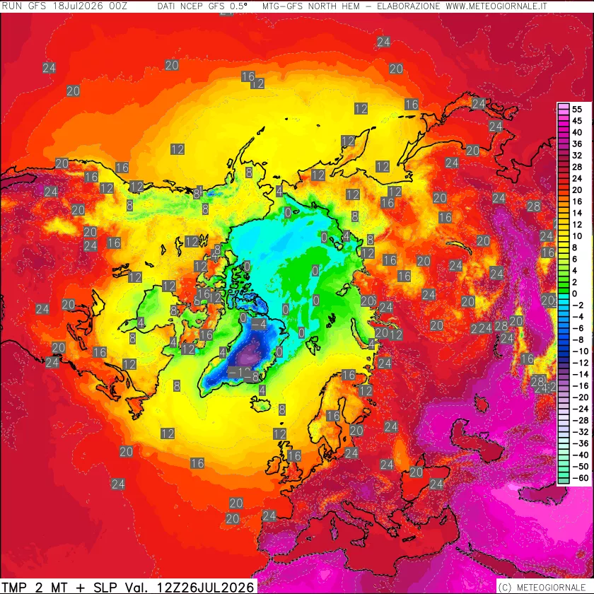 mappa Temperatura a 2 metri