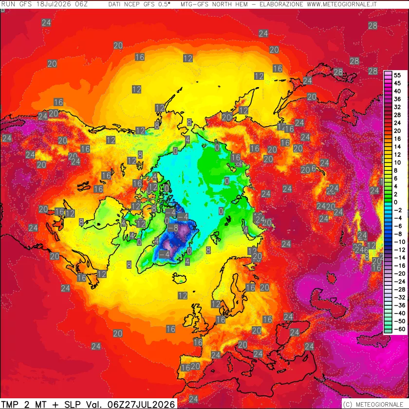 mappa Temperatura a 2 metri