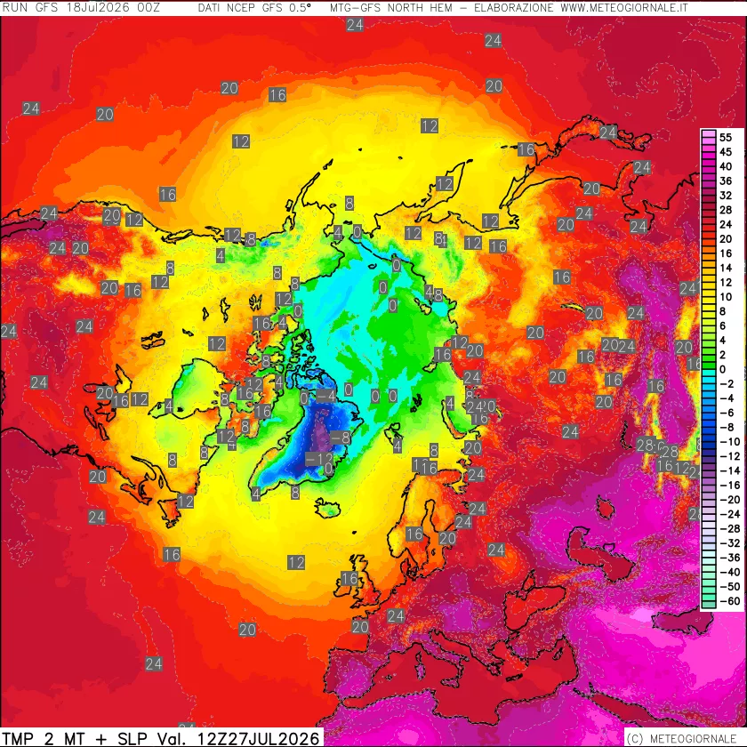 mappa Temperatura a 2 metri