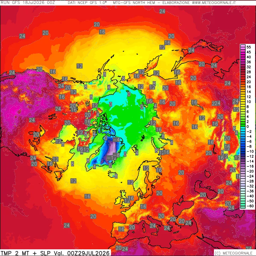 mappa Temperatura a 2 metri