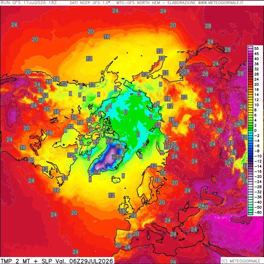 mappa Temperatura a 2 metri