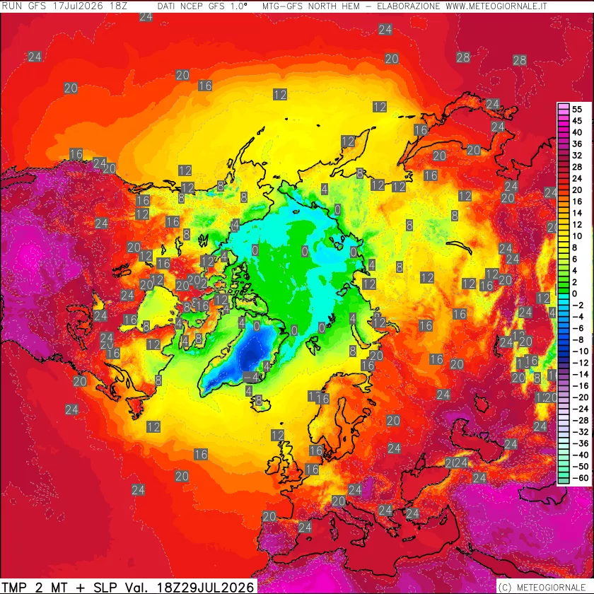 mappa Temperatura a 2 metri