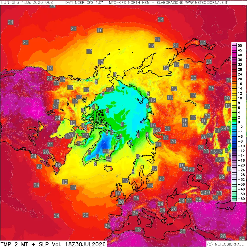 mappa Temperatura a 2 metri