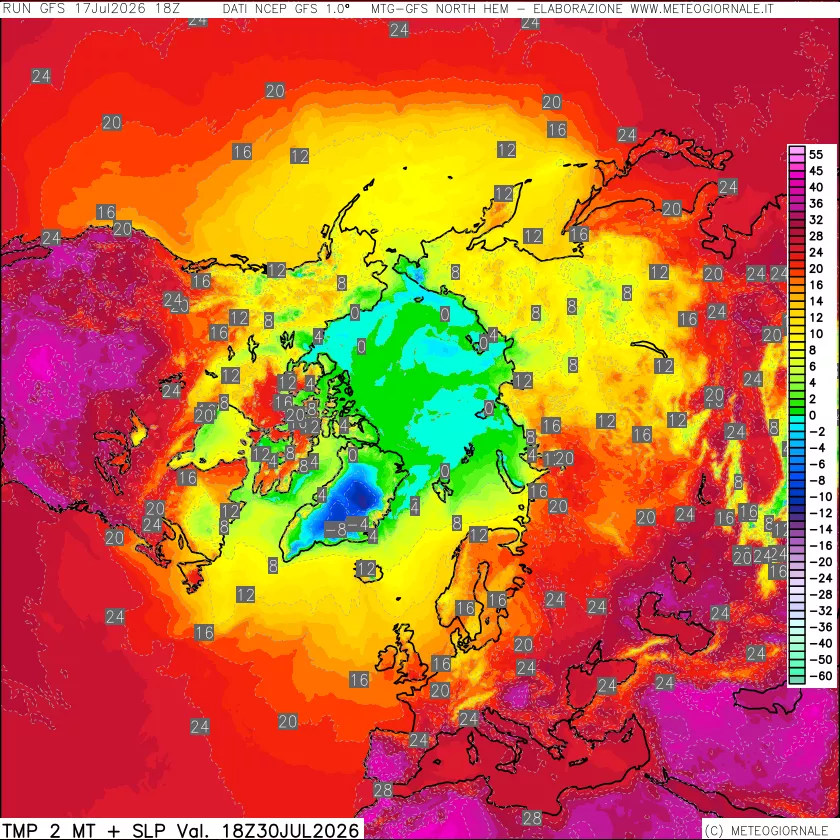 mappa Temperatura a 2 metri
