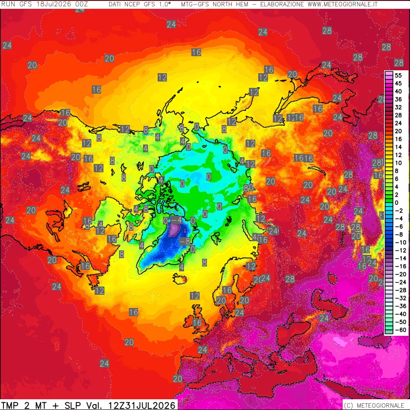 mappa Temperatura a 2 metri